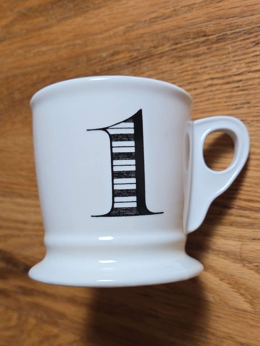 Anthropologie number '1' anniversary monogram mug